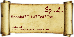 Szopkó Lóránt névjegykártya