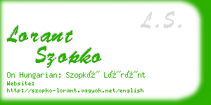 lorant szopko business card